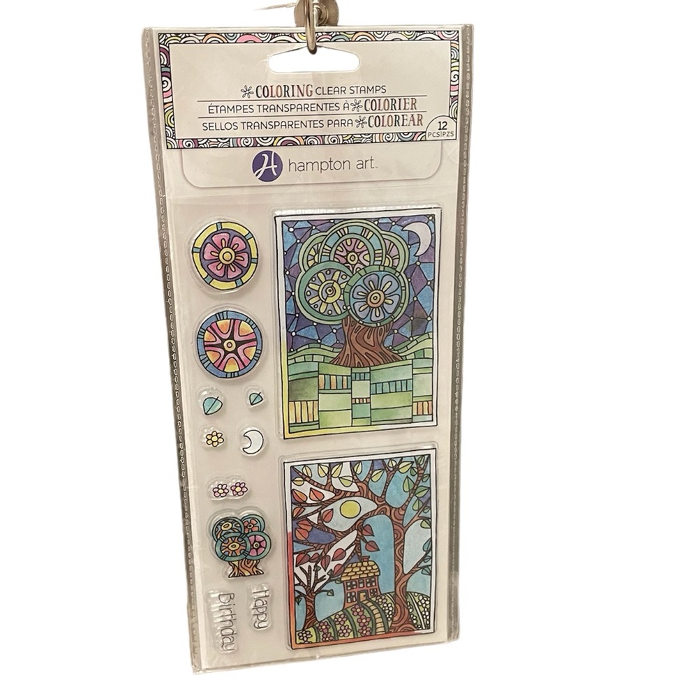 Hampton Art Coloring Clear Stamp Set Happy Birthday Crafts